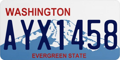 WA license plate AYX1458