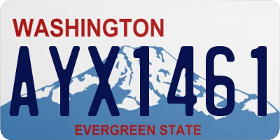 WA license plate AYX1461