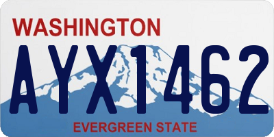 WA license plate AYX1462