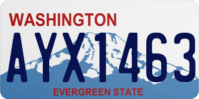 WA license plate AYX1463