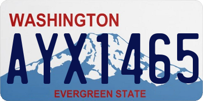 WA license plate AYX1465