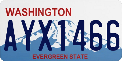 WA license plate AYX1466