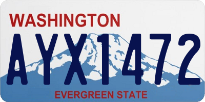 WA license plate AYX1472