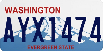 WA license plate AYX1474