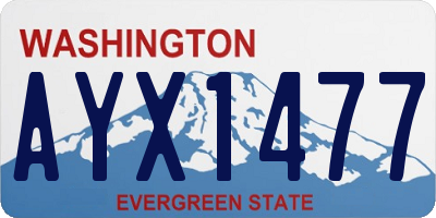 WA license plate AYX1477