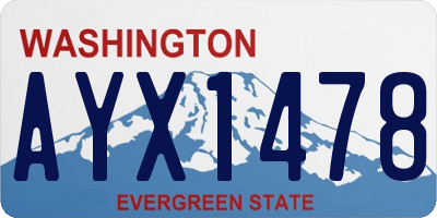 WA license plate AYX1478