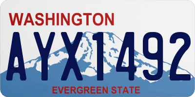 WA license plate AYX1492