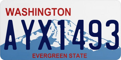 WA license plate AYX1493