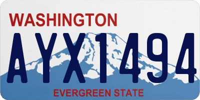 WA license plate AYX1494