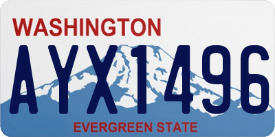 WA license plate AYX1496