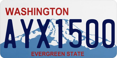 WA license plate AYX1500