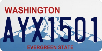 WA license plate AYX1501