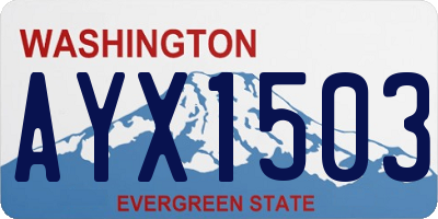 WA license plate AYX1503