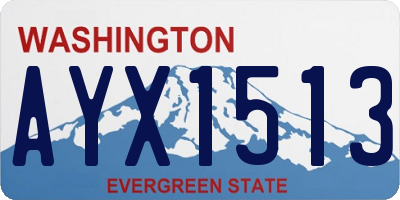 WA license plate AYX1513