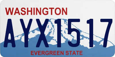 WA license plate AYX1517