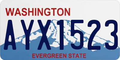 WA license plate AYX1523