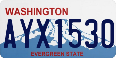 WA license plate AYX1530