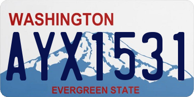 WA license plate AYX1531