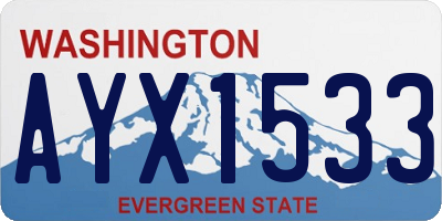 WA license plate AYX1533