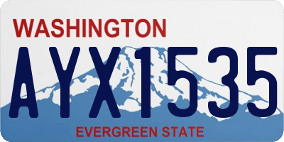 WA license plate AYX1535