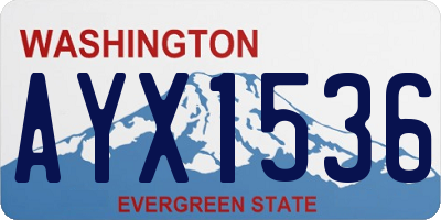 WA license plate AYX1536