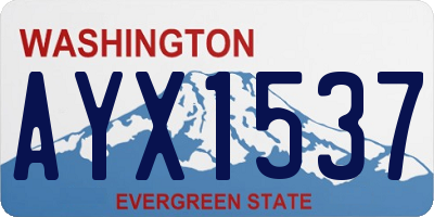 WA license plate AYX1537