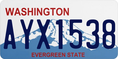 WA license plate AYX1538