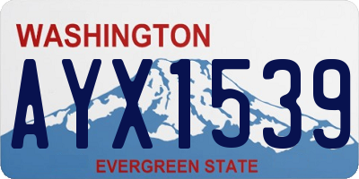 WA license plate AYX1539