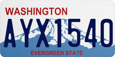 WA license plate AYX1540