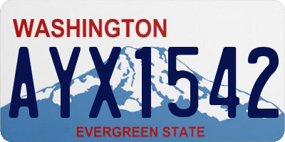 WA license plate AYX1542