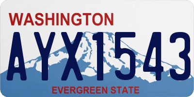 WA license plate AYX1543