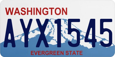 WA license plate AYX1545