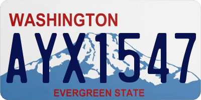 WA license plate AYX1547