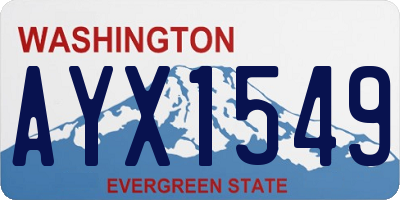 WA license plate AYX1549