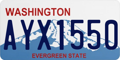 WA license plate AYX1550