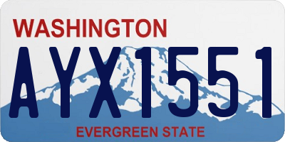 WA license plate AYX1551