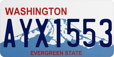 WA license plate AYX1553