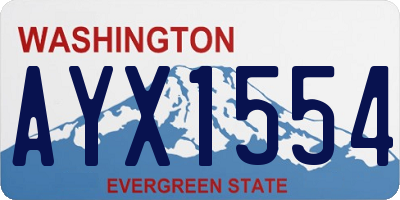 WA license plate AYX1554