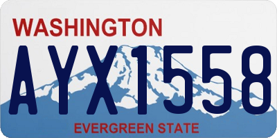 WA license plate AYX1558