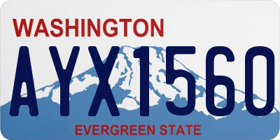 WA license plate AYX1560