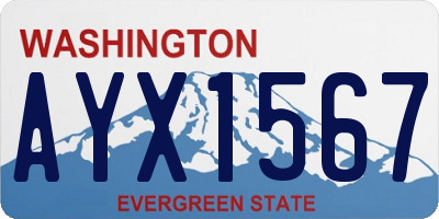 WA license plate AYX1567