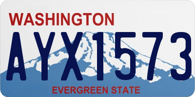 WA license plate AYX1573