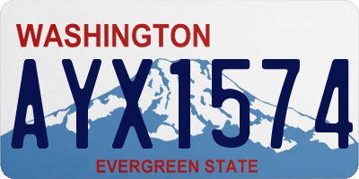 WA license plate AYX1574