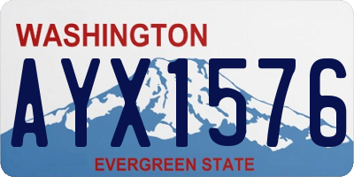 WA license plate AYX1576