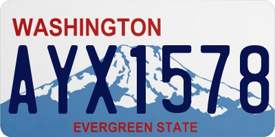 WA license plate AYX1578