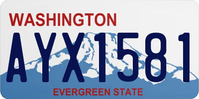 WA license plate AYX1581