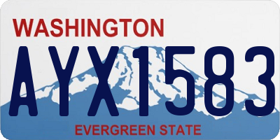 WA license plate AYX1583