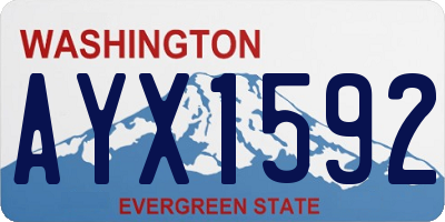 WA license plate AYX1592