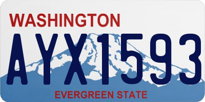 WA license plate AYX1593