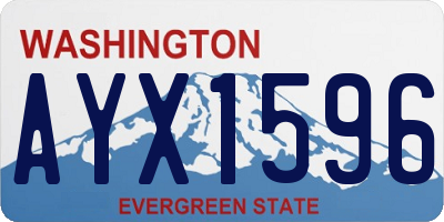 WA license plate AYX1596